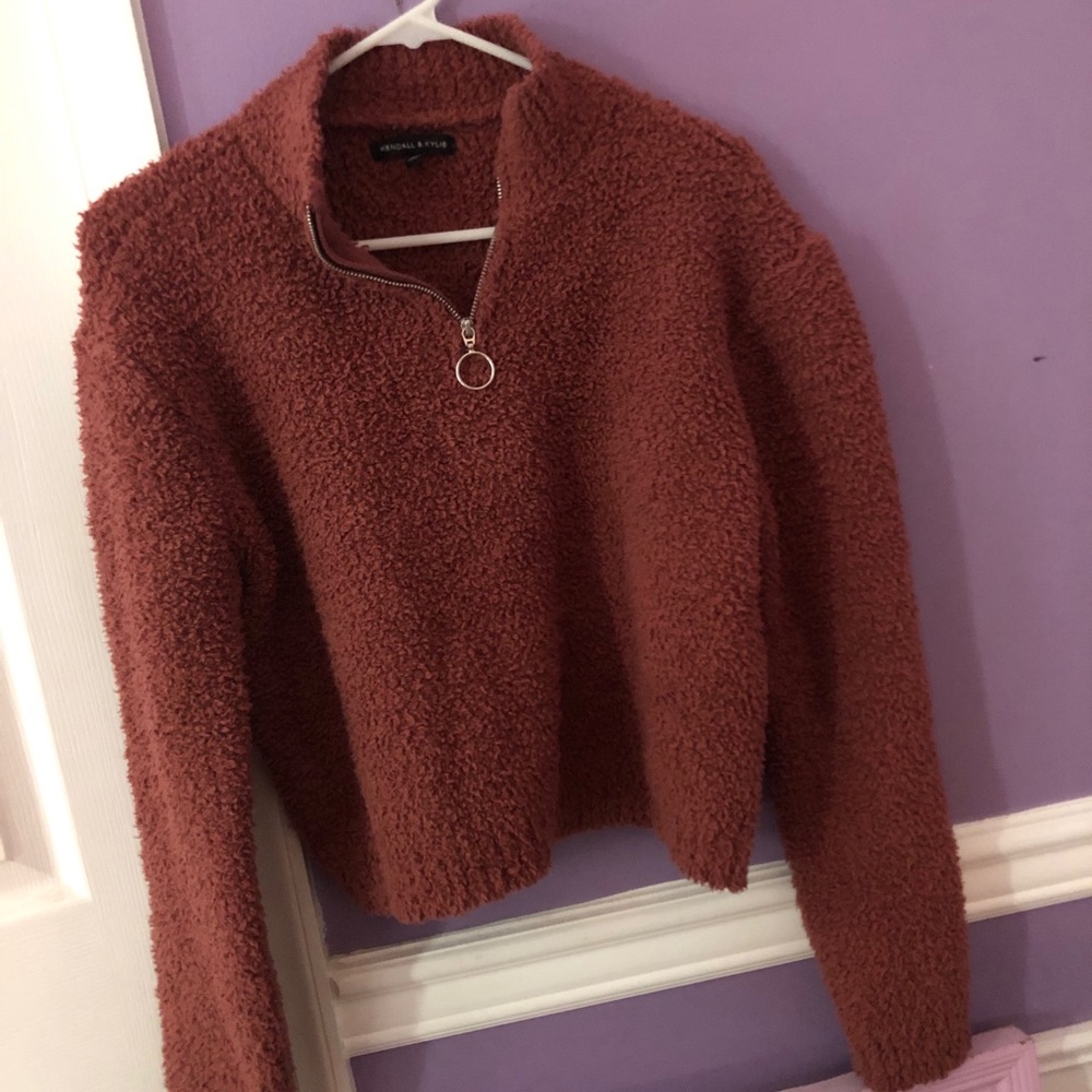Kendall & Kylie fluffy quarter zip - Picture 1 of 4